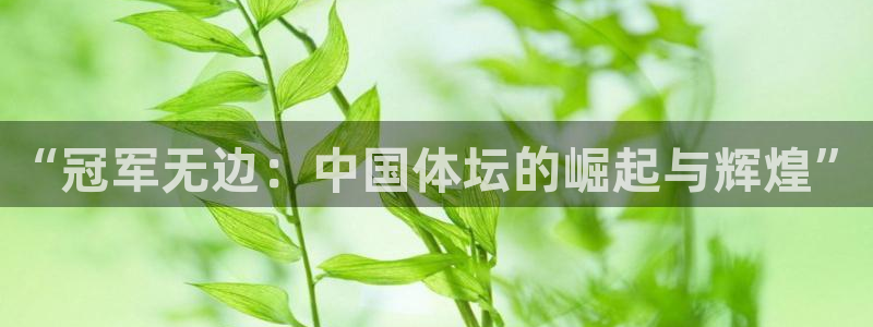 J9官方正版app集团：“冠军无边：中国体坛的崛起与辉煌”